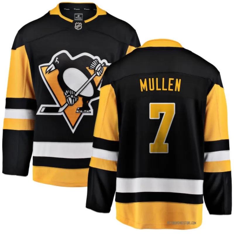 Black Men's Joe Mullen Pittsburgh Penguins Breakaway Home Jersey