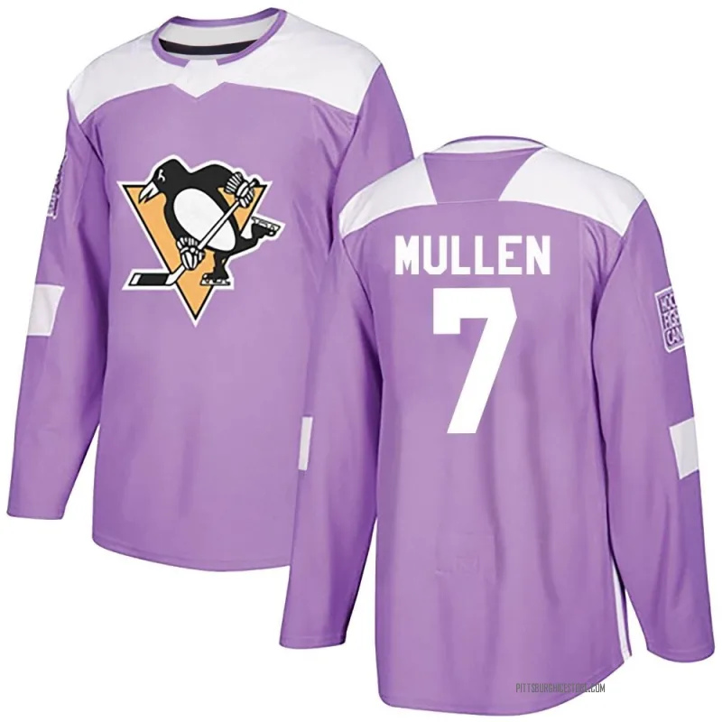 Purple Men's Joe Mullen Pittsburgh Penguins Authentic Fights Cancer Practice Jersey