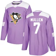 Purple Youth Joe Mullen Pittsburgh Penguins Authentic Fights Cancer Practice Jersey